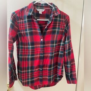Old Navy Red and Green Plaid Shirt